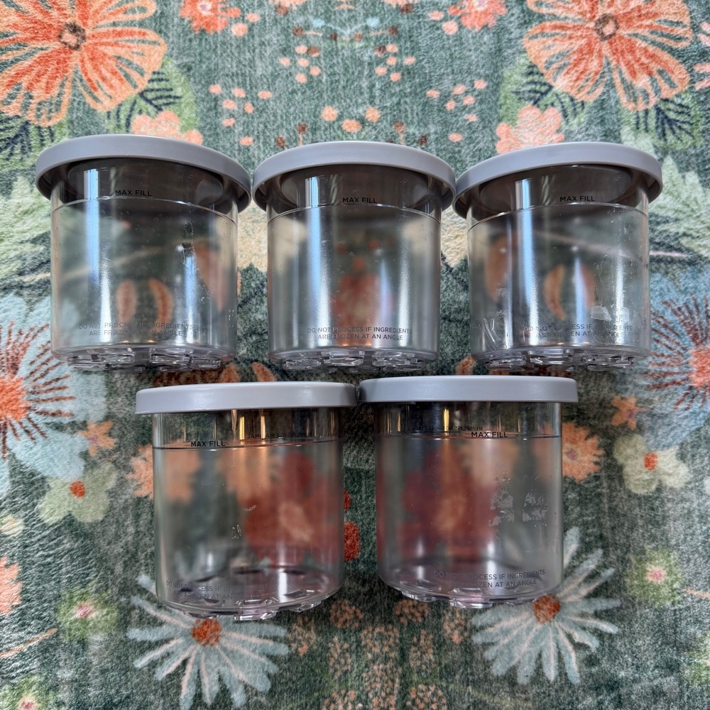 Ninja CREAMi Pints and Lids 16oz Replacement Containers Set of 5 NC300 Series